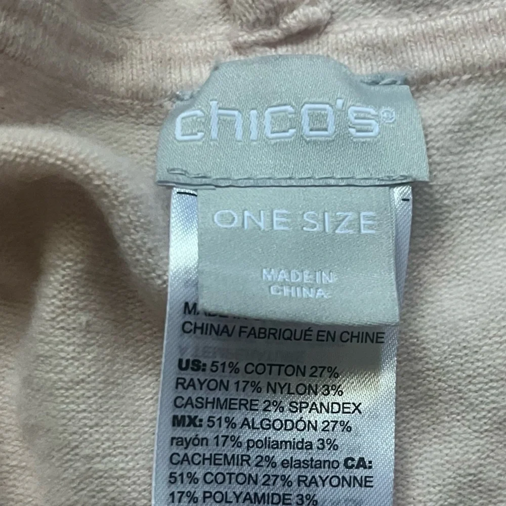 Chico’s Light Peach Poncho Joggers Matching Set Hoodie Size L Comfy Cozy Fall